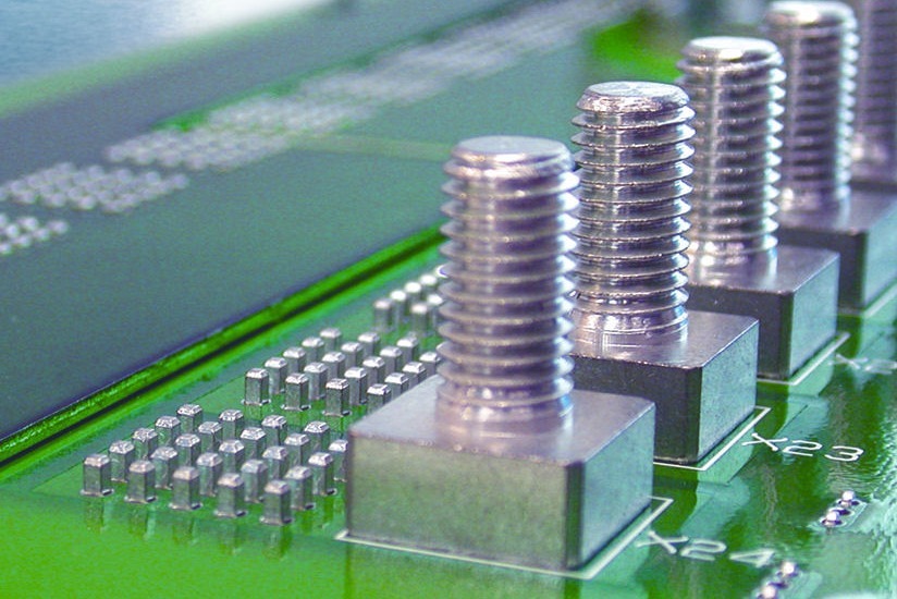 Teaser Powerelements-Technologie Printed circuit board equipped with pressed-in Powerelements