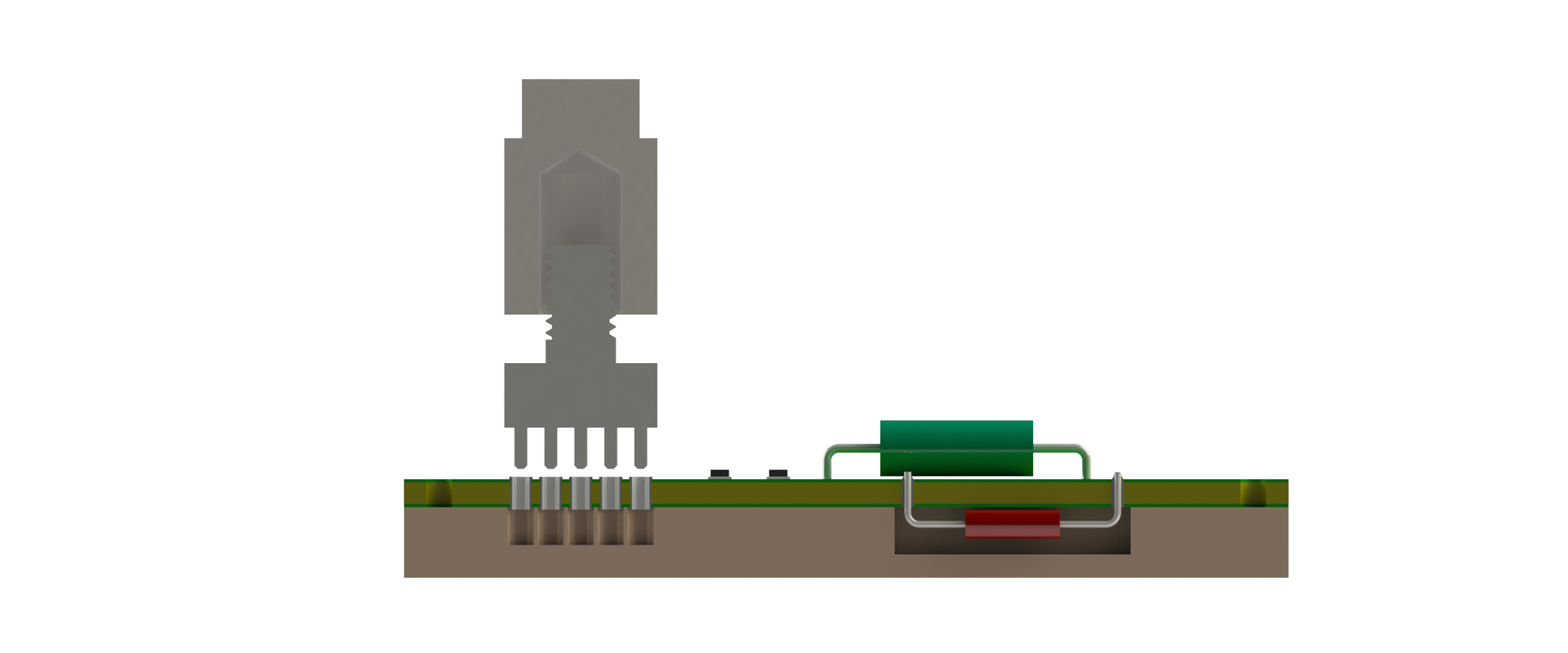 Assembly methods to the PCB pressfit or soldering technology