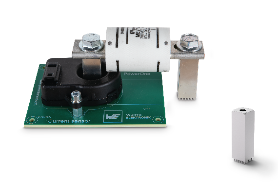 Application Powerelements (bush) 400 A fuse with current sensor Connection of high voltage fuse 400 A and a current sensor with (LF) PowerOne bush M8 (K92496)