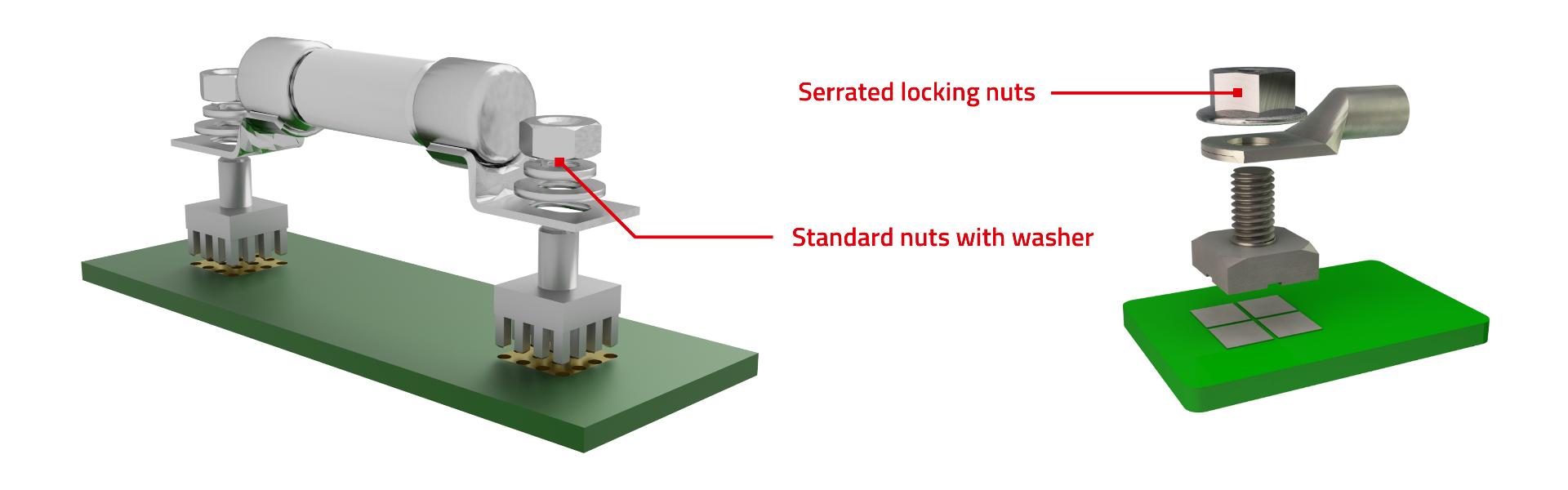 Instructions for use fastening material EN Instructions for use of fastening material: serrated lock nut or standard nut with washer with English description