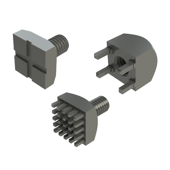ICS Collage kundenspezifischer Powerelemente – Kontaktfläche Teaser-Bild von drei kundenspezifischen Powerelemente mit individueller Kontaktfläche