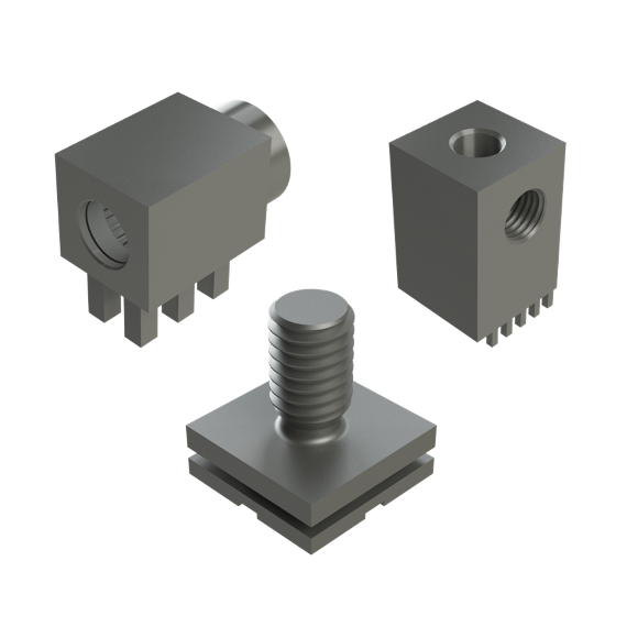 ICS Collage kundenspezifischer Powerelemente – Sockel Teaser-Bild von drei kundenspezifischen Powerelemente mit individuellem Sockel